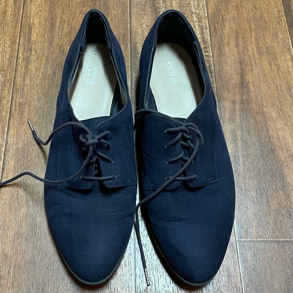 Bar III | Dylan Style Derby Shoes in Navy Suede-like finish